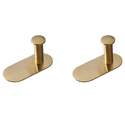 2X Hand Towel Bar Rack Brushed Gold Stainless Steel Round Toilet Paper Holder Hardware Accessories,10cm