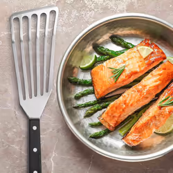 12.4Inch Fish Spatula- Slotted Fish Turner Spatula with Sloped Head Design - Durable and Lightweight Thin Spatula Metal