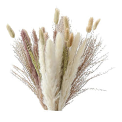 Natural Pampas Grass Decor 40 Pieces, 45cm Natural Dried White Bunny Tail Wheat Dust Pampas Grass Plant Boho Decor