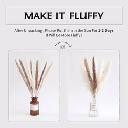 Natural Pampas Grass Decor 40 Pieces, 45cm Natural Dried White Bunny Tail Wheat Dust Pampas Grass Plant Boho Decor