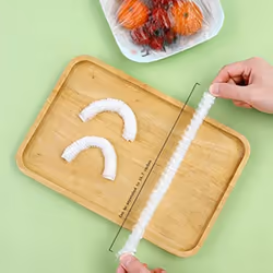 200 Pieces of Plastic Wrap Bowl Lids, with Elastic, Plastic Stretchable Food Lids