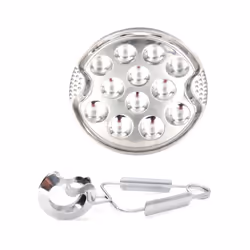 1 Stainless Steel Snail Mushroom Escargot Plate with 12 Compartments Grilled Snail Tool 12 Grilled Conch Tray