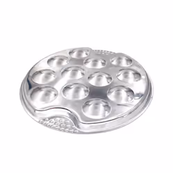 1 Stainless Steel Snail Mushroom Escargot Plate with 12 Compartments Grilled Snail Tool 12 Grilled Conch Tray