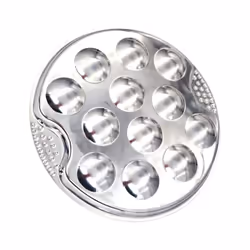 1 Stainless Steel Snail Mushroom Escargot Plate with 12 Compartments Grilled Snail Tool 12 Grilled Conch Tray