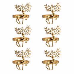 Gold Napkin Ring Durable Delicate Deer Napkin Ring Holder for Restaurant Christmas Party Dinner