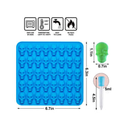 2Pcs Molds Silicone,Chocolate Molds with 1 Droppers Food Grade Silicone for Candy Blue