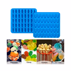 2Pcs Molds Silicone,Chocolate Molds with 1 Droppers Food Grade Silicone for Candy Blue