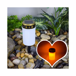 White Grave Candle for Cemetery Grave Solar Lights with Lighting LED Grave Light 1Pcs