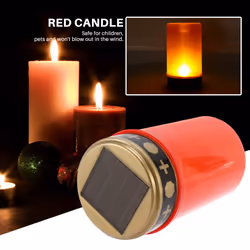 Grave Candle for Cemetery Grave Solar Lights with Lighting LED Grave Light Various Wind
