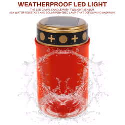 Grave Candle for Cemetery Grave Solar Lights with Lighting LED Grave Light Various Wind