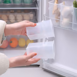Fridge Food Sort Storage Box Plastic Multi-Use Kitchen Chopstickes Utensils Holder Bathroom Organizer 4Pcs Clear