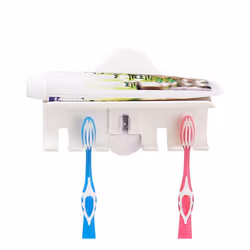 Toothbrush Holder Wall Mount Sticker Bathroom Family Tooth Brush Set Wall Stand Toothpaste Placed Storage Holder Rack