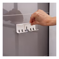 Toothbrush Holder Wall Mount Sticker Bathroom Family Tooth Brush Set Wall Stand Toothpaste Placed Storage Holder Rack