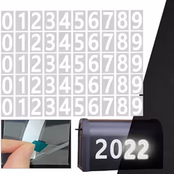 Numbers for Outside, 10 Sets 0-9 Reflective Number Stickers with Sticky Tab for Easy Backing Separation