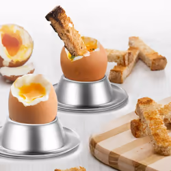 Egg Cup Holder 2 Pack,Stainless Steel Egg Cups Plates Tableware Holder for Hard Soft Boiled Egg,Kitchen Display
