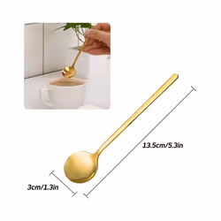 8 Packs, Gold-Plated Stainless Steel Coffee Spoon, Mini Teaspoon for Coffee Sugar Dessert Cake Ice Cream