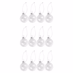 Clear DIY Baubles Shatterproof Seamless Plastic XMAS Ball Home Tree Decor Gift - 60mm QTY:12