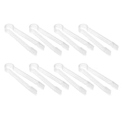 8 Pcs Plastic Buffet Serving Tongs Mini Serving Utensil Tongs Appetizers Tongs Clear Kitchen Tongs 6.3 inch Small Ice