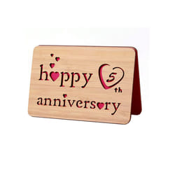 Happy Anniversary Card for Husband,Handmade with Bamboo Cards,Valentines Day Card for Girlfriend,5Th Anniversary Card