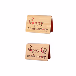 Happy Anniversary Card for Husband,Handmade with Bamboo Cards,Valentines Day Card for Girlfriend,5Th Anniversary Card