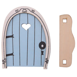 Elf Fairy Door Fairy Door Wooden Fairy Door Tree Decorations Elf Door Window Door Home Art -Blue