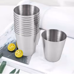15 Pcs Stainless Steel Shot Glasses Drinking ,30Ml Camping Travel Coffee Tea Cup,for Whiskey Liquor