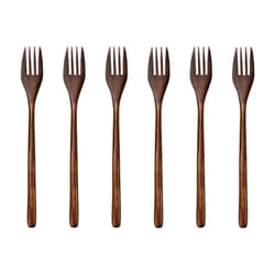 Wooden Forks, 6 Pieces -Friendly Japanese Wood Salad Dinner Fork Tableware Dinnerware Adult