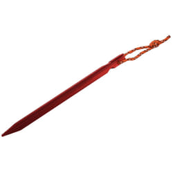 Tent Stakes Rhombic Tent Pegs 7 Inch Ultralight Aluminum Camping Hiking Peg with Pull Cords & Pouch,Pack of 10,Red