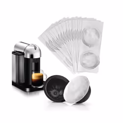 Aluminum Coffee Lid,for Vertuoline Coffee Capsule Sticker Refilling Coffee Capsule Self Adhesive 50Pcs