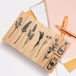 8Pcs Wooden Rubber Stamps with Flower Lace for Letters Diary Craft Scrapbooking,DIY Craft and Letters Diary Rubber Stamp