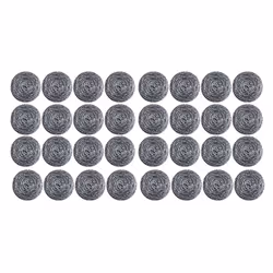 32 PCS Stainless Steel Sponges Scrubbers, Utensil Scrubber Scouring Pads Ball for Removing Rust Dirty Cookware Cleaner