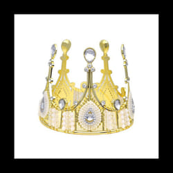 4Pcs Gold Crown Cake Topper for Baby Shower Birthday Princess Party Wedding Cake Decorations Rhinestone Crystal