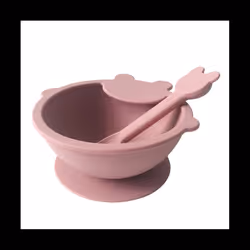 Food Baby Feeding Set with Spoon, Silicone Suction Bowls - First Stage Feed Silicone Plate H