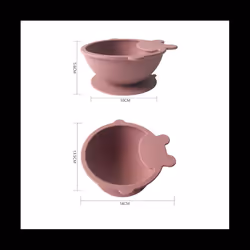 Food Baby Feeding Set with Spoon, Silicone Suction Bowls - First Stage Feed Silicone Plate H
