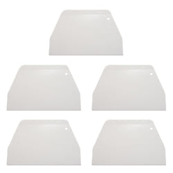 5pcs 19 cm x 12.5cm Flat White Plastic Cake Decorator Dough Pastry Scraper Tool
