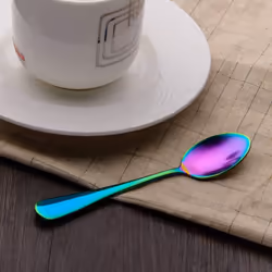 Rainbow color TeaSpoons Coffee Spoon Mini Cake Spoon Stainless Steel 6 Pieces