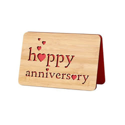 Happy Anniversary Card for Husband,Handmade with Bamboo Cards,Valentines Day Card for Girlfriend,Universal Greeting Card