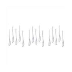 15PCS White Porcelain Egg Spoons Ceramic Spoons Coffee Spoon Dessert Spoon Mocha Dip Serving Spoon
