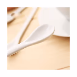 15PCS White Porcelain Egg Spoons Ceramic Spoons Coffee Spoon Dessert Spoon Mocha Dip Serving Spoon