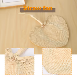 Mosquito Repellent Fan Summer Manual Straw Hand Fans Palm Leaf