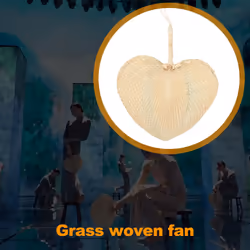 Mosquito Repellent Fan Summer Manual Straw Hand Fans Palm Leaf