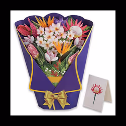 Flowers Bouquet Pop-Up Cards 3D Paper Flowers Bouquet with Note Card and Envelope 'S Day Greeting Card Style E