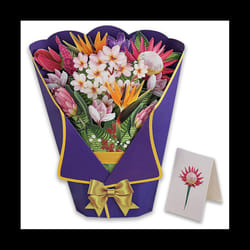 Flowers Bouquet Pop-Up Cards 3D Paper Flowers Bouquet with Note Card and Envelope 'S Day Greeting Card Style E