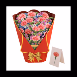 Flowers Bouquet Pop-Up Cards 3D Paper Flowers Bouquet with Note Card and Envelope 'S Day Greeting Card Style C