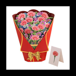 Flowers Bouquet Pop-Up Cards 3D Paper Flowers Bouquet with Note Card and Envelope 'S Day Greeting Card Style C
