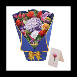 Flowers Bouquet Pop-Up Cards 3D Paper Flowers Bouquet with Note Card and Envelope 'S Day Greeting Card Style F
