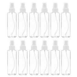 12 Pack Fine Mist Clear Spray Bottles 120 Ml  with Pump Spray Cap, Reusable and Refillable Small Empty Plastic Bottles for
