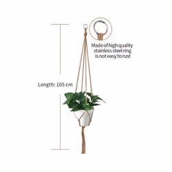 Lace Plant Hanger, Plant Potted Cotton Rope Hanger Flower Pot Terrace Deck Ceiling Hanging Plant Stand