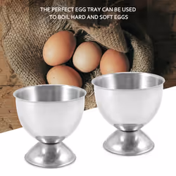 Egg Cups Set Stainless Steel Eggs Hard Boiled Eggs and Soft Tray Tool Holders Kitchen, Silver