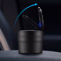 Portable Ashtray with LED Light Auto Cup Holder Ash Tray for Car Smokeless Ashtrays Car Accessories,Black